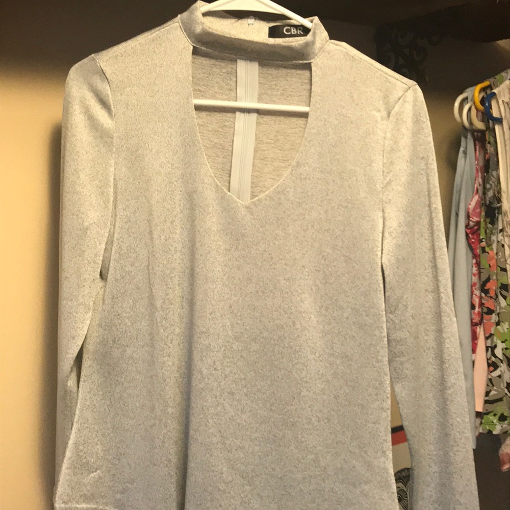 Choker style top with deep v-neck